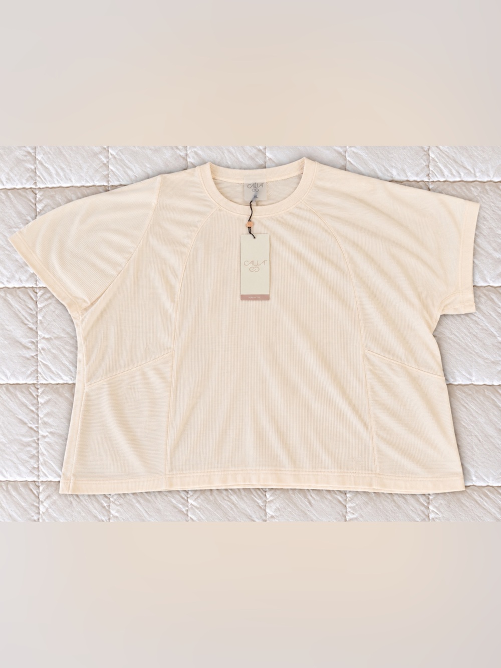 Cali Short Sleeve Top in Cream Size XL NWT